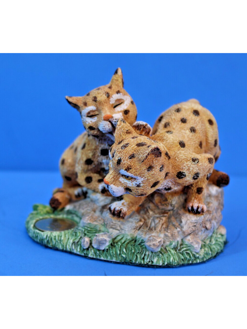 Vintage Endangered Friends CBK Ltd. 1992 Leopard Cubs Resin Figurine 4x4"